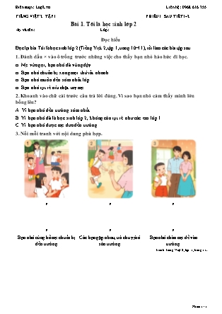 Phiếu Bài tập hằng ngày Tiếng Việt 2 - Bài 1. Tôi là học sinh lớp 2 - Kết nối tri thức (Năm học 2026-2027)