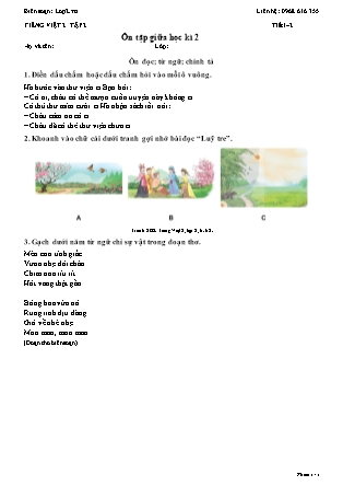 Phiếu Bài tập hằng ngày Tiếng Việt 2 - Ôn tập giữa học kì 2 - Kết nối tri thức (Năm học 2026-2027)