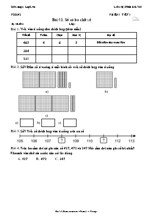 Phiếu Bài tập hằng ngày Toán Lớp 2 - Bài 51. Số có ba chữ số - Kết nối tri thức (Năm học 2026-2027)