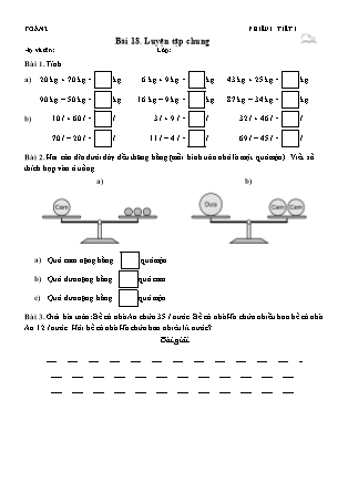 Phiếu Bài tập hằng ngày Toán Lớp 2 - Bài 18. Luyện tập chung - Kết nối tri thức (Năm học 2026-2027)