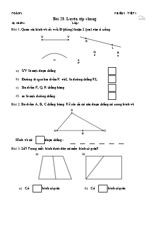 Phiếu Bài tập hằng ngày Toán Lớp 2 - Bài 28. Luyện tập chung - Kết nối tri thức (Năm học 2026-2027)